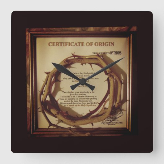 イバラの王冠 スクエア壁時計 (正面)