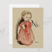 イバル・アロセニウス・リラン・ディペンティブ・小さな女の子がノーと言う ポストカード (正面/裏面)