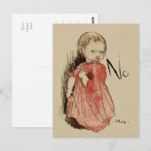 イバル・アロセニウス・リラン・ディペンティブ・小さな女の子がノーと言う ポストカード (正面/裏面)