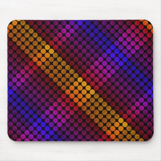 イパネマは黒の上に円を描き、正方形を形成する マウスパッド (正面)