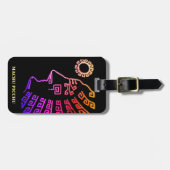 イパネマチュピチペルースケッチオンブラック ラゲッジタグ (正面横)