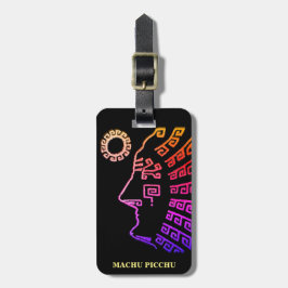 イパネマチュピチペルースケッチオンブラック ラゲッジタグ