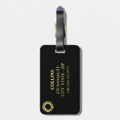 イパネマチュピチペルースケッチオンブラック ラゲッジタグ (裏面縦)