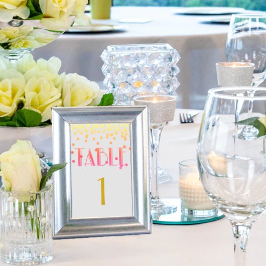 イパネマフラミンゴ水玉模様シャワー テーブルナンバー