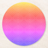 イパネマレインボー催眠ダイヤモンドモダンアポップ・アートのート ラウンドペーパーコースター (正面)