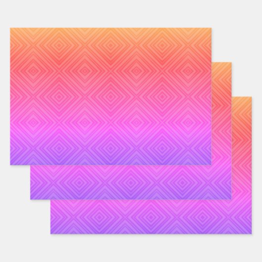 イパネマレインボー催眠ダイヤモンドモダンアポップ・アートのート ラッピングペーパーシート (セット)