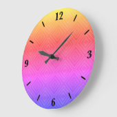 イパネマレインボー催眠ダイヤモンドモダンアポップ・アートのート ラージ壁時計 (傾斜)