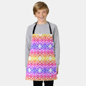 イパネマ複雑な形状パタ数々のーン網 エプロン (着用した状態)