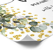 イビイ結婚ズパーティーブライダルシャワーユーカリ金ゴールド ポスター (角)