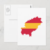 イビサの地図国旗スペイン ポストカード (正面/裏面)