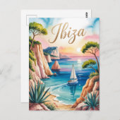 イビサの水彩画 ポストカード (正面/裏面)