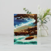 イビサは海の小さな地中海の島だ 箔シーズンポストカード (立ち正面)