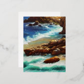 イビサは海の小さな地中海の島だ 箔シーズンポストカード (正面/裏面)