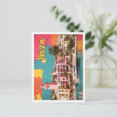 イビサスペインアポップ・アートのートトラベルイラストレーション ポストカード (スタンド正面)