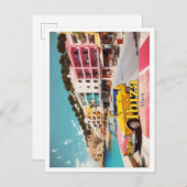 イビサスペインアポップ・アートのートトラベルイラストレーション ポストカード (正面/裏面)