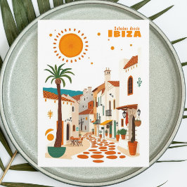 イビサスペインホリデーホワイトハガキ地中海のスト ポストカード