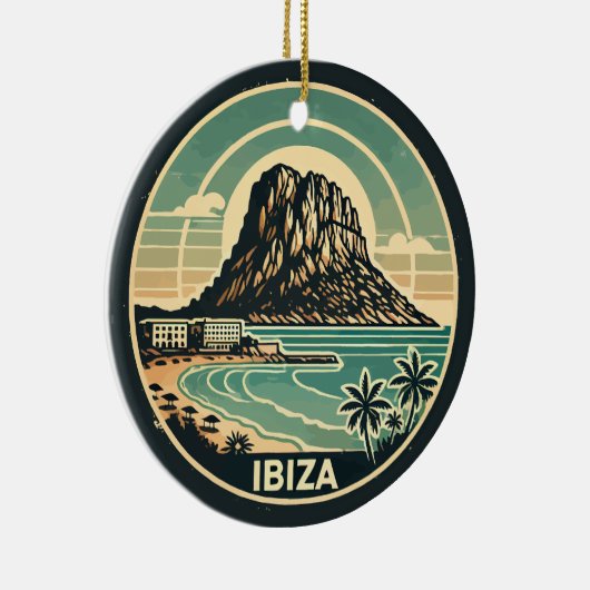 イビサスペインロックオブエスヴェドラトラベルアートバッジ セラミックオーナメント (右)