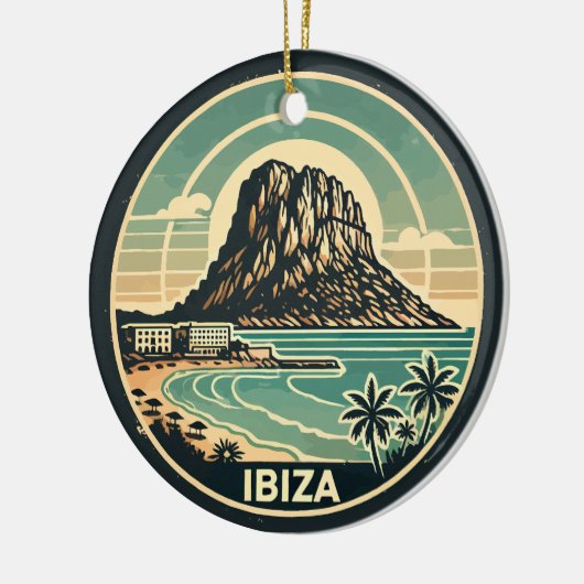 イビサスペインロックオブエスヴェドラトラベルアートバッジ セラミックオーナメント (左)