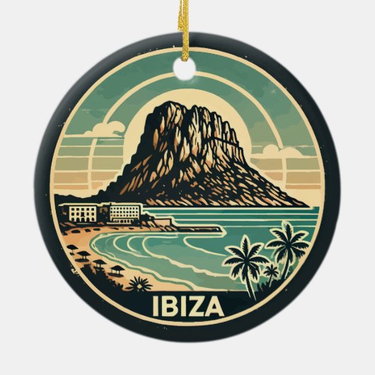 イビサスペインロックオブエスヴェドラトラベルアートバッジ セラミックオーナメント (裏面)