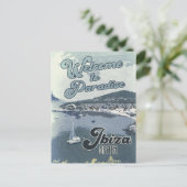 イビサスペインヴィンテージ旅行ポスター ポストカード (スタンド正面)