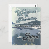 イビサスペインヴィンテージ旅行ポスター ポストカード (正面/裏面)