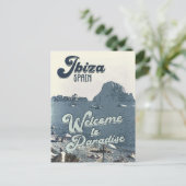 イビサスペインヴィンテージ旅行ポスター ポストカード (スタンド正面)