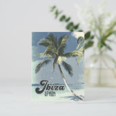 イビサスペインヴィンテージ旅行ポスター ポストカード (スタンド正面)