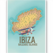 イビサバレアレス諸島の地図ポスター シール (正面)