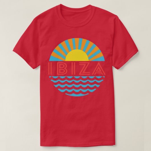 イビサビーチサンアンドウェーブズ Tシャツ (デザイン正面)
