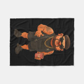 イビサファイナルボスミームおもしろいホリデーヘアカットジョーク フリースブランケット (正面(横))