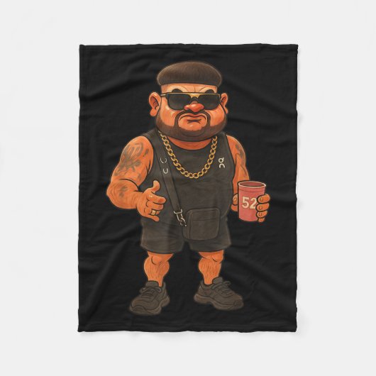 イビサファイナルボスミームおもしろいホリデーヘアカットジョーク フリースブランケット (正面)