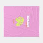 イビサ名門私立校風のル名門私立校風のーム，ピンク フリースブランケット (正面(横))