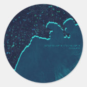 イビサ地図ナイトビューサークルステッカー ラウンドシール (正面)