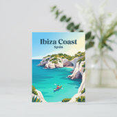 イビサ島の海岸 スペイン ポストカード (スタンド正面)