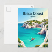 イビサ島の海岸 スペイン ポストカード (正面/裏面)
