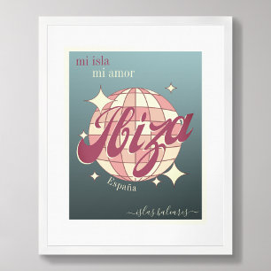 イビサ島スペインのバリエレガントア島ブルーポスター ポスター