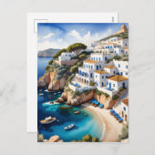 イビサ海岸には多くの美しいギリシャ語のviがある シーズンポストカード (正面/裏面)