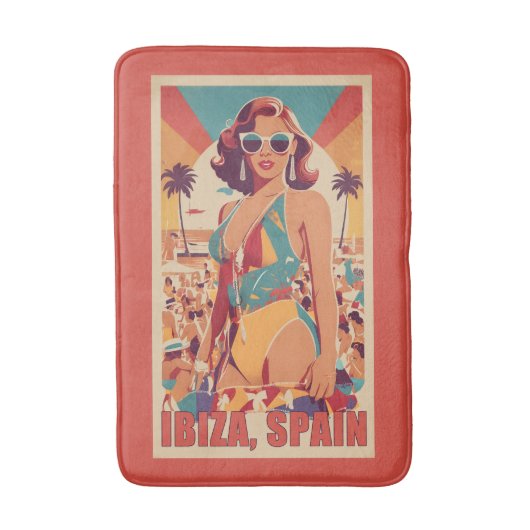 イビサ，スペイン旅行ポスター バスマット (正面縦)