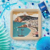 イビサ，スペイン旅行ポスター ペーパープレート (パーティー)