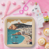 イビサ，スペイン旅行ポスター ペーパープレート (パーティー)