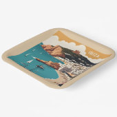 イビサ，スペイン旅行ポスター ペーパープレート (傾斜あり)