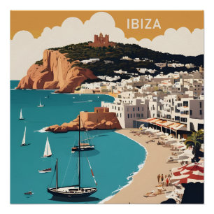 イビサ，スペイン旅行ポスター ポスター