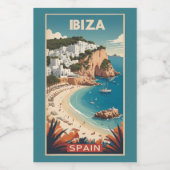イビサ,スペイン旅行ポスター ワインラベル (シングルラベル)