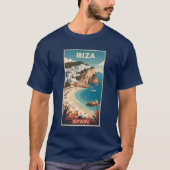 イビサ,スペイン旅行ポスター Tシャツ (正面)