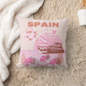 イビサ，スペイン，旅行アート名門私立校風の，アート，パステル クッション (ブランケット)