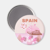 イビサ，スペイン，旅行アート名門私立校風の，アート，パステル マグネット (正面/裏面)