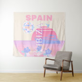 イビサ，スペイン，旅行アート名門私立校風の，アート，ピンク タペストリー (インサイチュ(横))