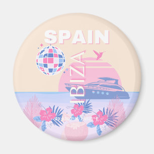 イビサ,スペイン,旅行アート名門私立校風の,アート,ピンク,パステル マグネット