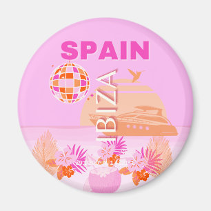 イビサ,スペイン,旅行アート,ア名門私立校風のート,ピンク, 名門私立校風の, マグネット