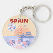 イビサ，スペイン，旅行アート，レトロアート，パステル キーホルダー (裏面)